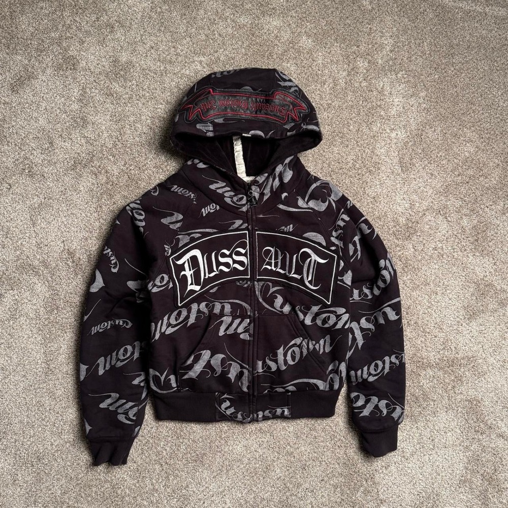 BLACK DUSSAULT INK AOP PATCHWORK HOODIE